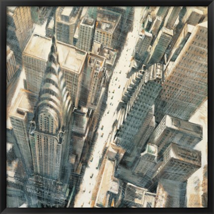 Framed Aerial View of Chrysler Building Print