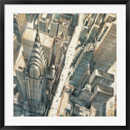 Framed Aerial View of Chrysler Building Print