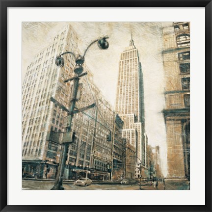 Framed Empire State Building from Madison Ave. Print