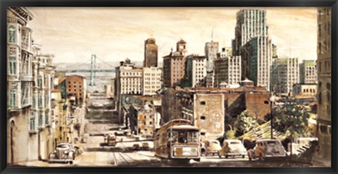 Framed San Francisco View to Bay Bridge Print