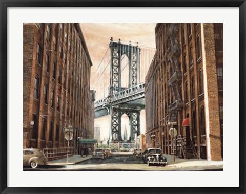 Framed View to the Manhattan Bridge, NYC Print