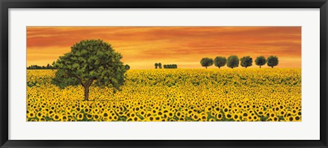 Framed Field of Sunflowers Print