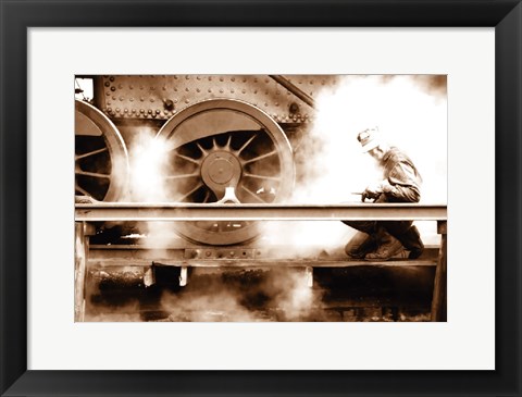 Framed Steam (Sepia) Print