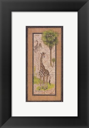 Framed Map With Giraffe Print