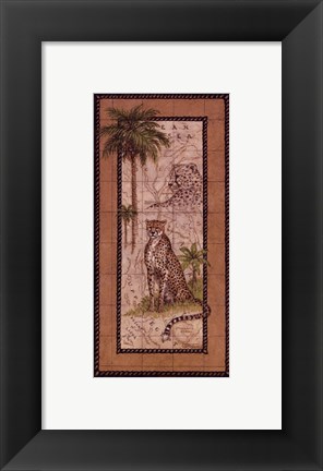 Framed Map with Cheetah Print