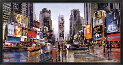 Framed Evening in Times Square Print