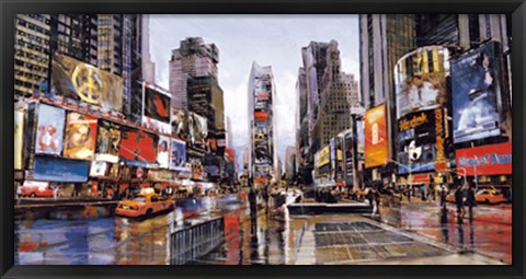 Framed Evening in Times Square Print