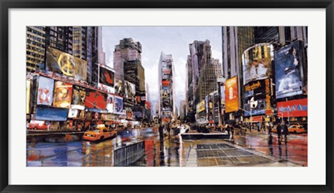 Framed Evening in Times Square Print