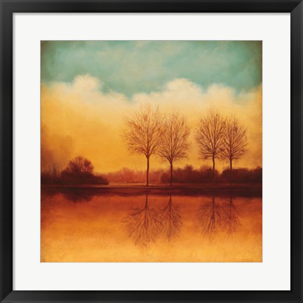 Framed Reflections of Autumn II Print