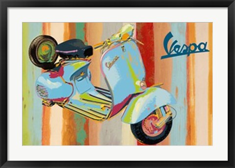 Framed Vespa Panel I Print