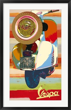 Framed Vespa Panel II Print