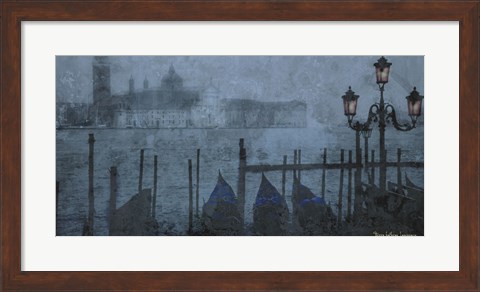 Framed Blue Canal I Print