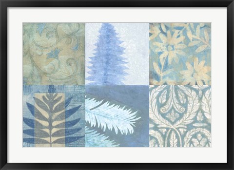 Framed Blue Textures II Print