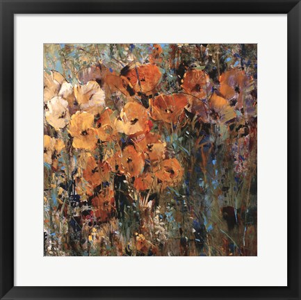 Framed Amber Poppy Field II Print