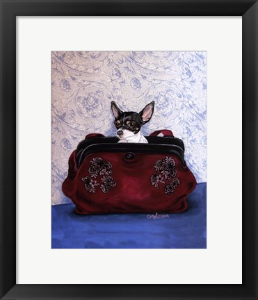 Framed Chihuahua Purse Print