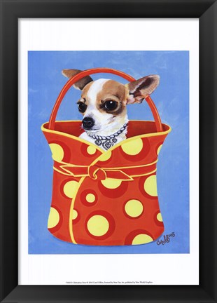 Framed Chihuahua Dots Print