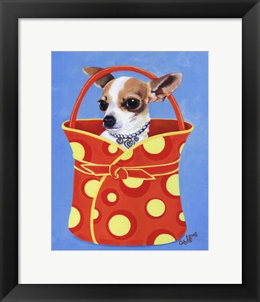 Framed Chihuahua Dots Print