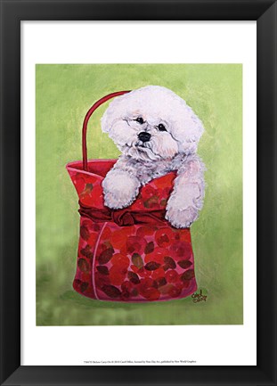 Framed Bichon Carry-On Print