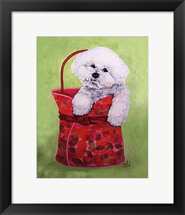 Framed Bichon Carry-On Print