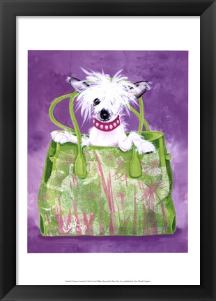 Framed Chinese Crested Handbag Print