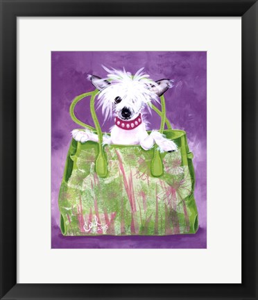 Framed Chinese Crested Handbag Print