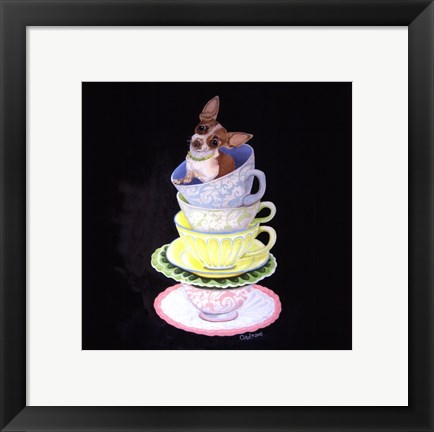 Framed Chihuahua Teacups Print