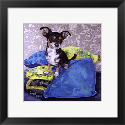 Framed Chihuahua Pillows II Print