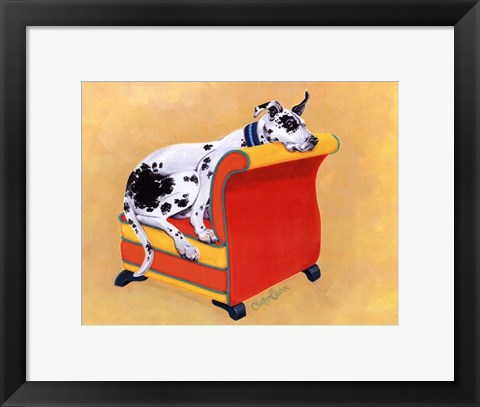 Framed Great Dane on Orange Print