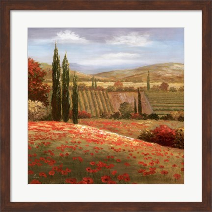 Framed Tuscan Cypress I Print