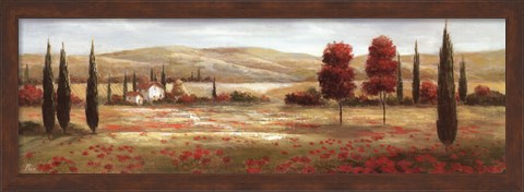 Framed Tuscan Poppies II Print