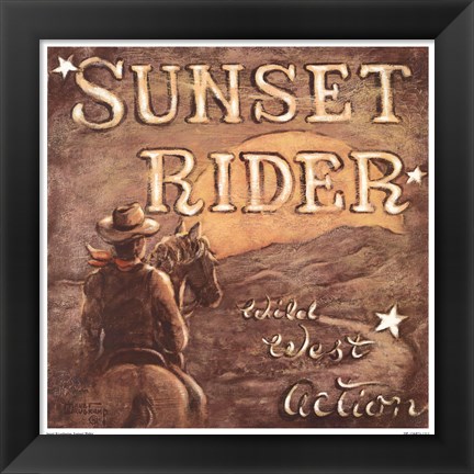 Framed Sunset Rider Print