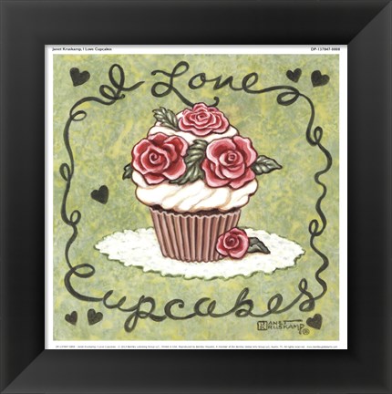 Framed I Love Cupcakes Print