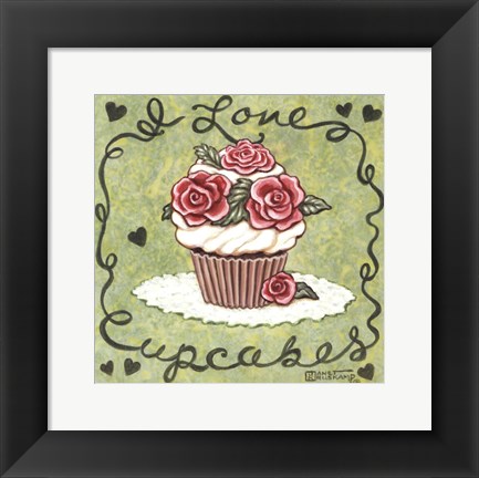 Framed I Love Cupcakes Print