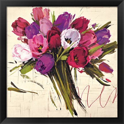 Framed Bouquet of Tulips Print