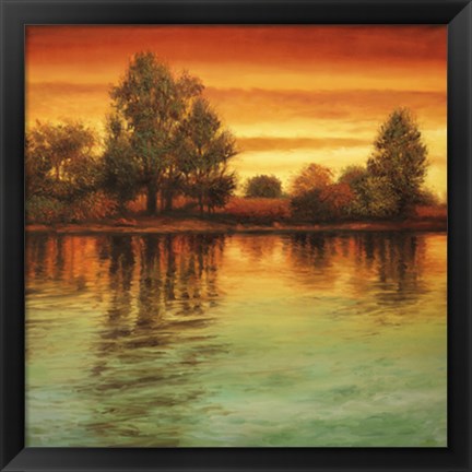 Framed River Sunset I Print