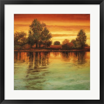 Framed River Sunset I Print