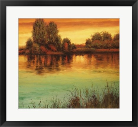 Framed River Sunset II Print