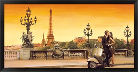 Framed Lovers in Paris Print