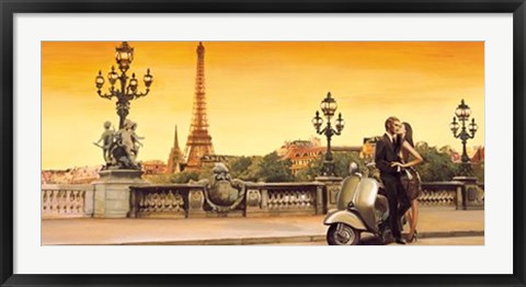 Framed Lovers in Paris Print