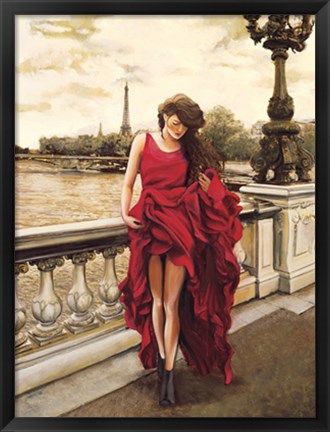 Framed Woman in Paris Print