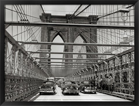 Framed Brooklyn Bridge, 1951 Print