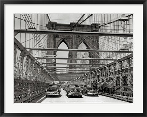 Framed Brooklyn Bridge, 1951 Print