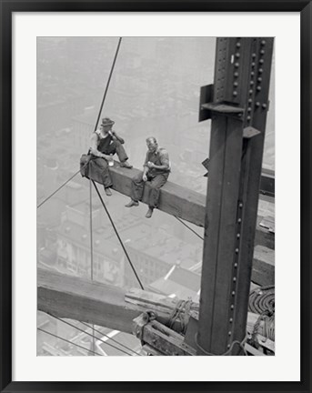 Framed Workers Sitting on Steel Beam Print