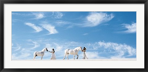 Framed Leading Horses in Desert Print