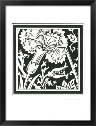 Framed Graphic Floral Motif I Print