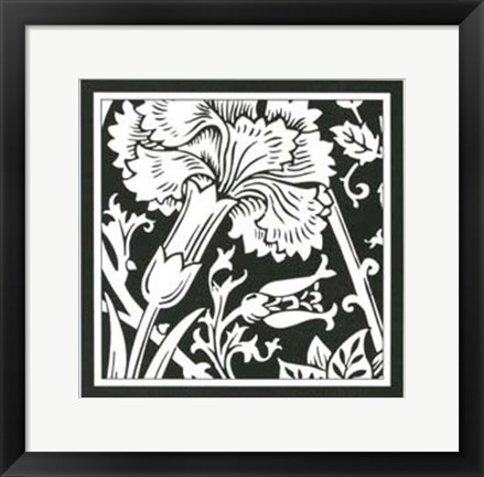 Framed Graphic Floral Motif I Print