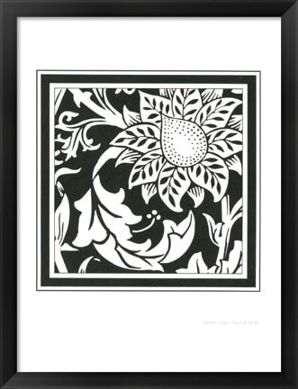 Framed Graphic Floral Motif II Print