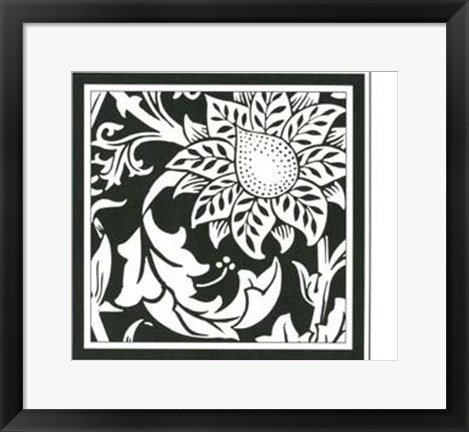 Framed Graphic Floral Motif II Print