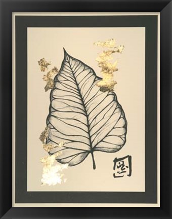 Framed Gold Leaf Embellished Botanical I Print