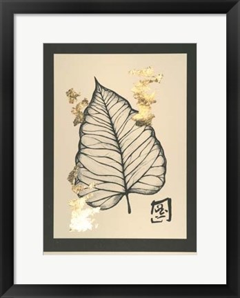 Framed Gold Leaf Embellished Botanical I Print